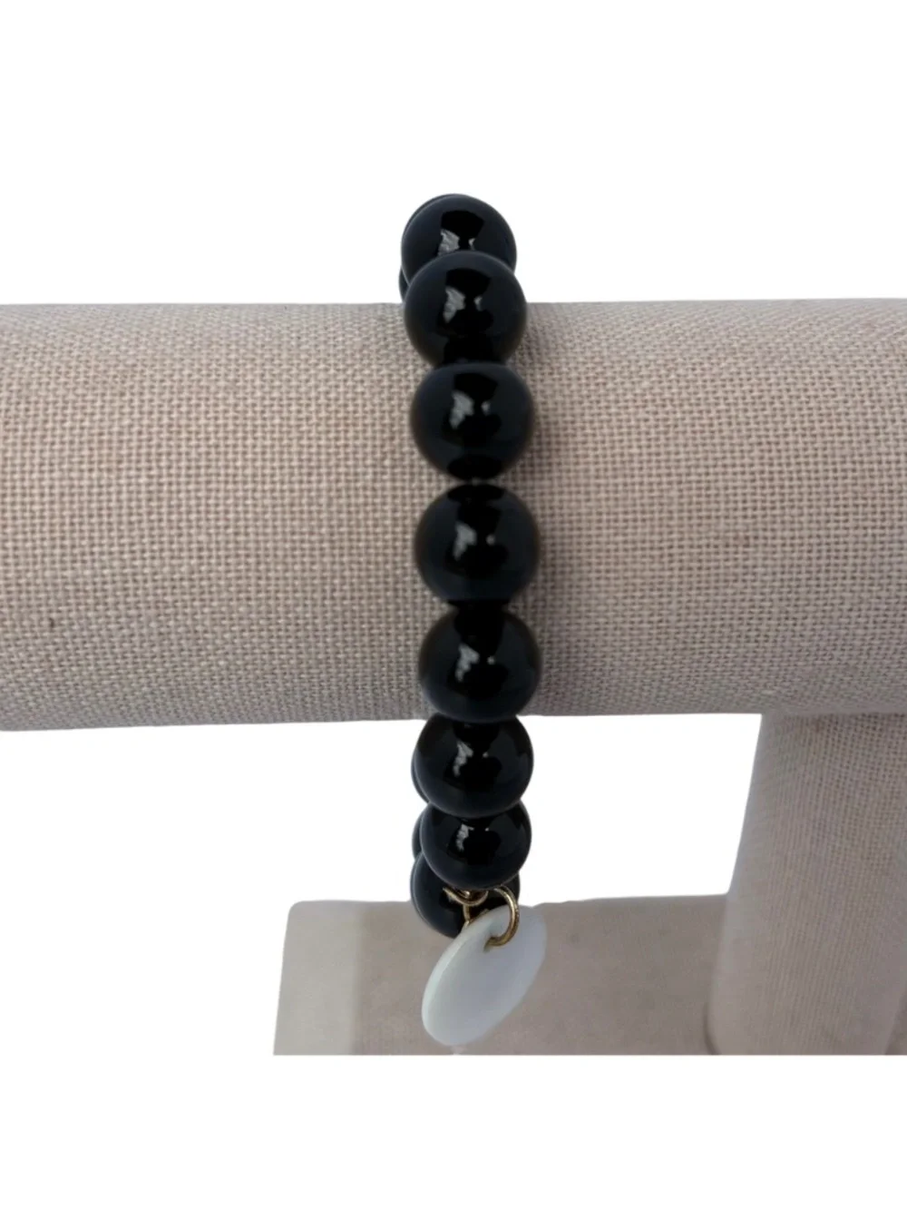 Natural Stone Beaded Stretch Bracelet Black Obsidian Aesthetic Charm